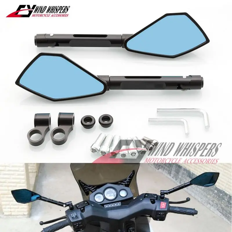 Hliníkové CNC motocyklové zrkadlá Zadné bočné zrkadlá Universal for Street Bike Bike Scooter MSX 125 GW 250 Z650 Z750 Z800 Z1000