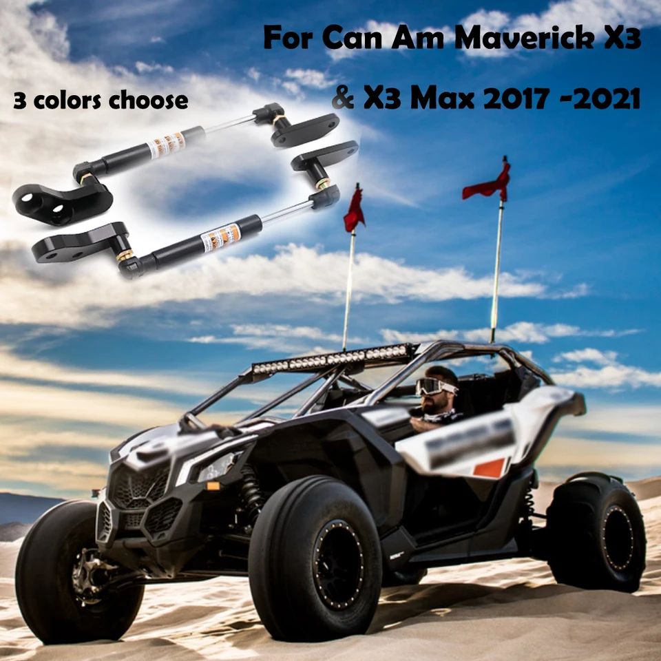 Hliníkové hliníkové eloxované predné a zadné dvere otvárač plynových vzpier nastavené pre Can Am Maverick X3 a X3 Max 2017 2018 2019 2020 2021 2021