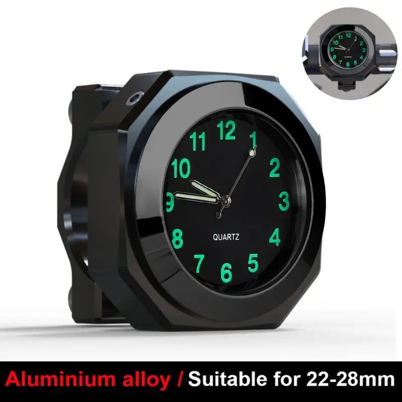 Hliníkové motocykle Hodiny nepremokavé držiak kremenné hodiny hodinky Svetlá hodiny pre 22-28 mm riadidlá stylingové príslušenstvo