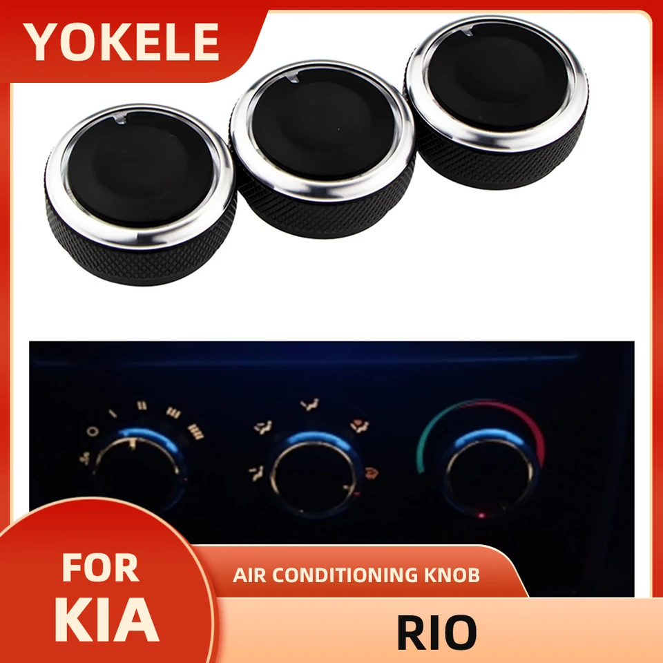Hliníkové zliatiny auto AC AC pre Kia Rio Klimatizačný gombík Tepelný spínač gombíkových gombíkov
