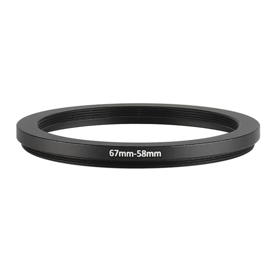 Hliníkový krok nadol Filter Prsteň 67 mm-58 mm 67-58 mm 67 až 58 Adaptér objektívu filtračného adaptéra pre objektív Canon Nikon Sony DSLR