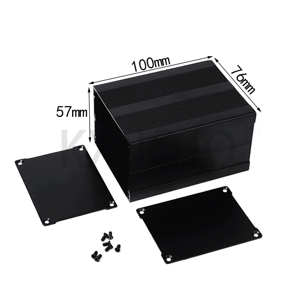 Hliníkový kryt 76*57*100 mm rozdelené puzdro strieborné/čierne rovné/ohýbanie elektronického prístroja PCB DIY napájací zdroj