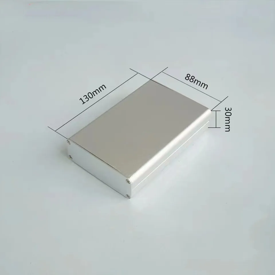 Hliníkový kryt 88*30*120/130 mm strieborný/čierny vodotesný škatuľka rozdelený typ chladiaceho puzdra Elektronický DIY Power Cysing Prístroj
