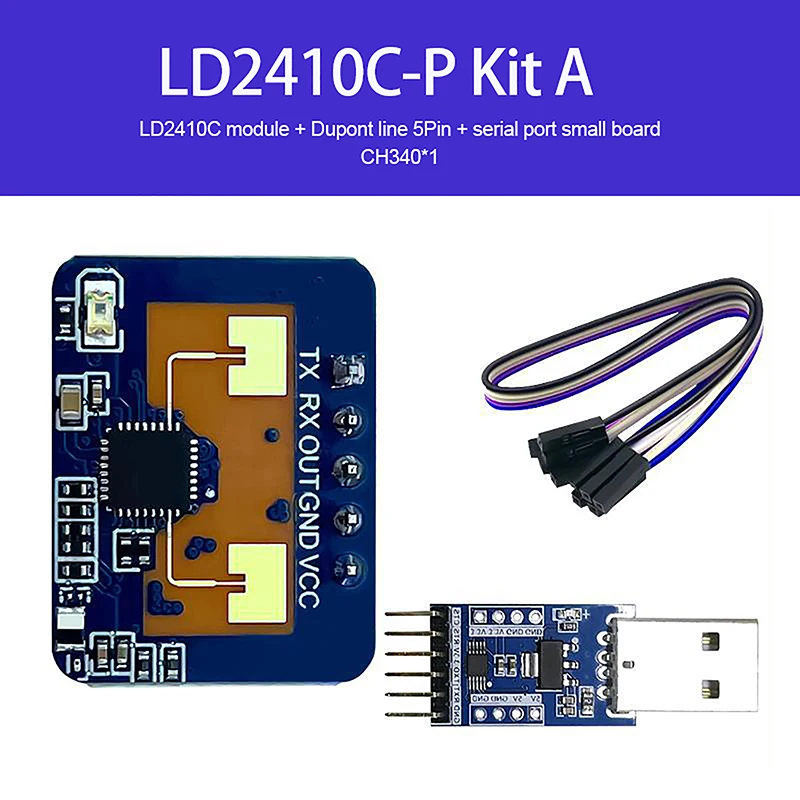 HLK-LD2410 5V Mini vysoká citlivosť 24 GHz Stav ľudskej prítomnosti Stav Radar Radar Modul Consumer Electronic