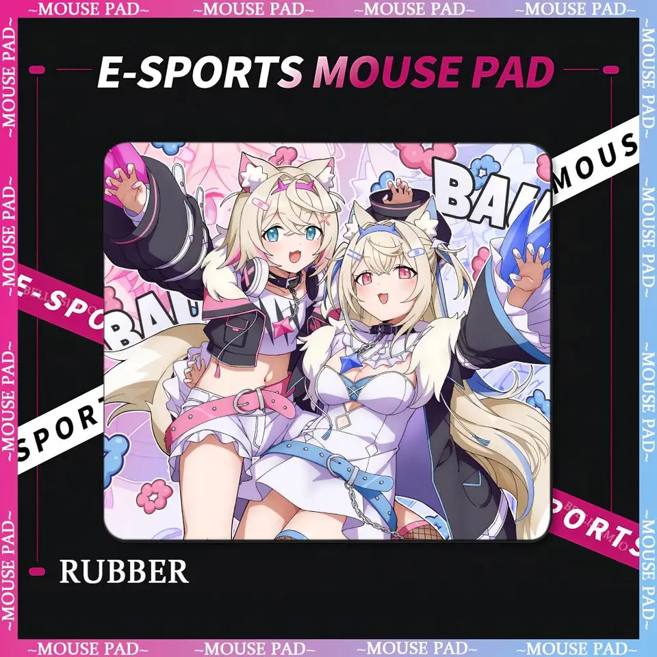 Hlololive Populárny virtuálny umelec Fuwamoco Small Mouse Pad Gum Gum Anime Girl Game Pad Klávesnica Pad XS Desk Desk Mat Lock Edge Mouse Pad Pad