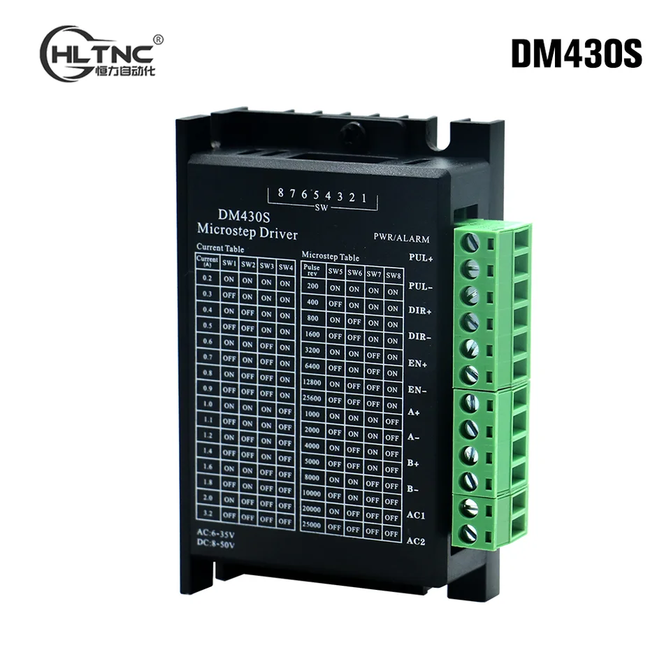 HLTNC DM430S 3,2A DC 50V AC 35V 25600PPR 300 kHz Microstep Drive pre CNC Graver 2PH NEMA17 42 mm krokový ovládač Motor