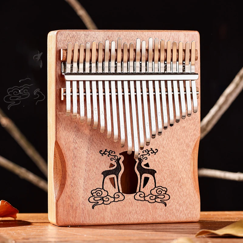 Hluru Kalimba 21 Keys 17 Keys MAHOGANY DREVA KALIMBA S HOLE MBIRA pre začiatočníkov