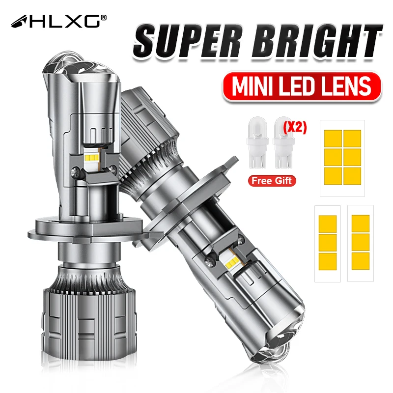 HLXG H4 H7 LED LED MINI BI LED LUC LUC LED žiarovky LED svetlometom H11 H8 H8 Automatické svetlá projektor objektív 9005 9006 HB3 HB4 LED hmlová lampa LED