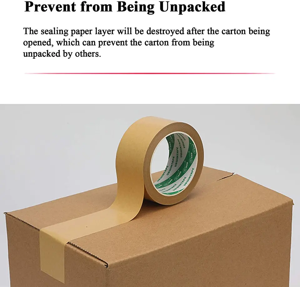 Hnedá kraftová papierová páska recyklovateľná baliacou páskou zapisovateľné ekologické vlastné lepidlo Gumed Kraft Tape na balenie prepravy