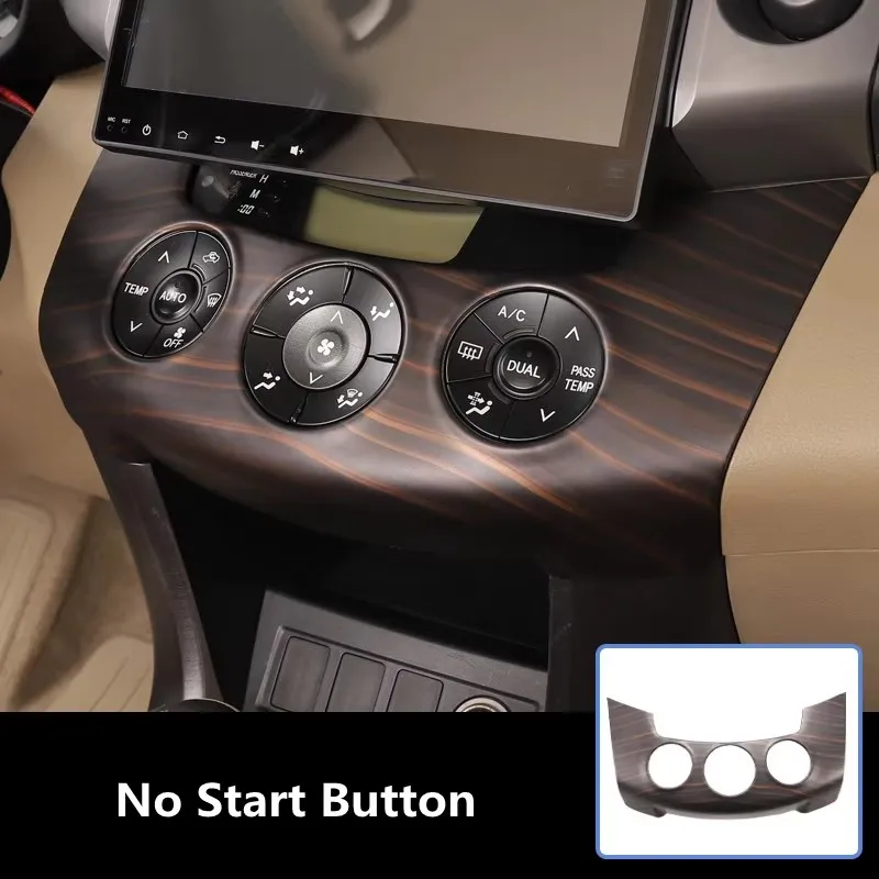 Hnedé drevené obilie vozidlo Interiérový štýl AC Control Panel Cover Cover Case pre Toyota Rav4 2009 2010 2010 2012 2012 2013 2014