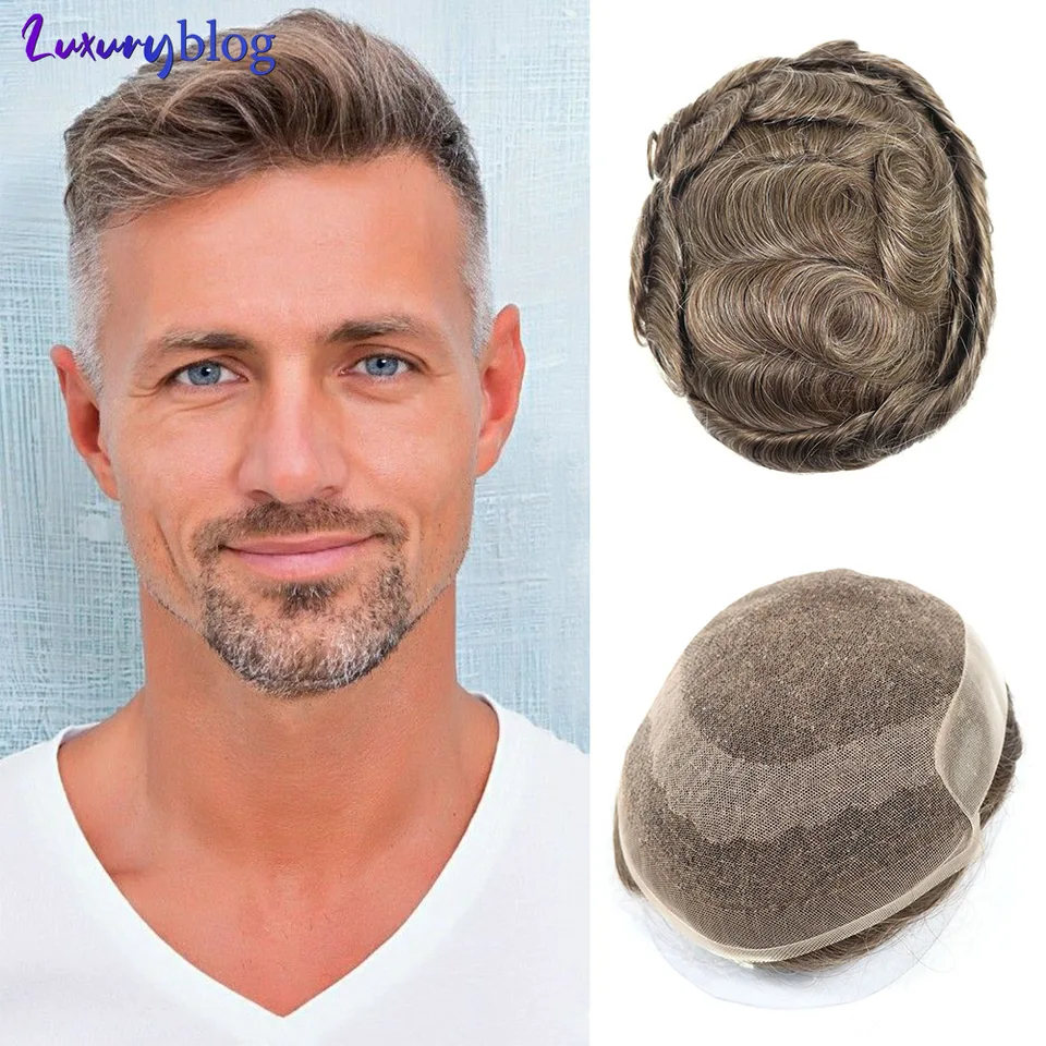 Hnedé ľudské vlasy protéza Toupee for Men