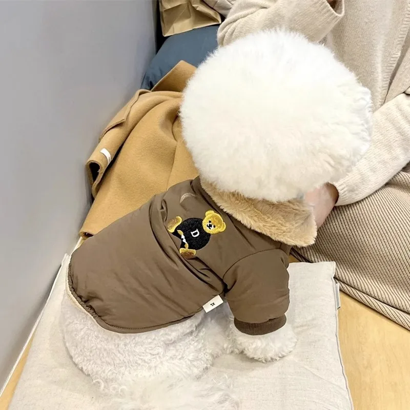 Hnedý medvedí bavlnený kabát zimný ps teplý odev Teddy Teddy Dourgged Mardigan Puppy Down Coat Pet Supplies