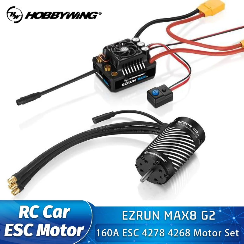 Hobbywing Ezrun Max8 G2 160A ESC 4278SD 2250KV 4268SD 2500KV MOTOR BURSHLESS SENSORED COMBO pre 1/8 RC Car Buggy Monster Truck Truck