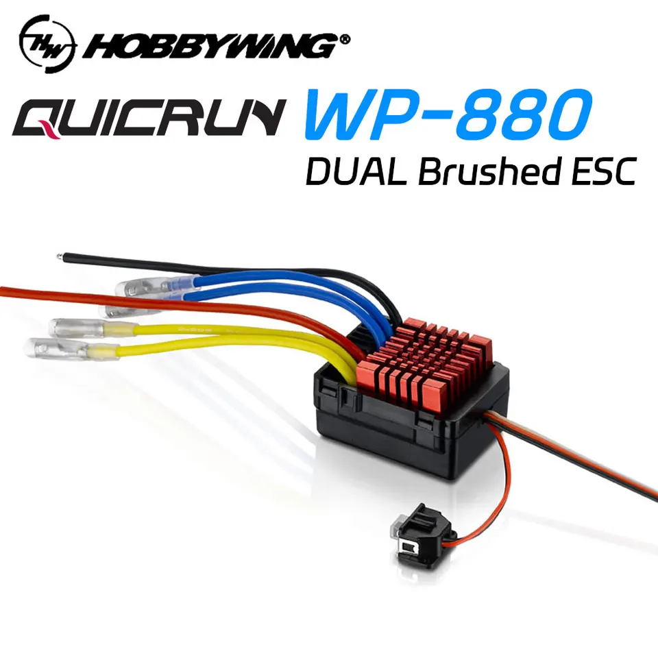 Hobbywing Quicrun WP 880 80a Dual Brushed ESC Witerproof pre 1/10 1/8 RC Elektrický diaľkový ovládací model