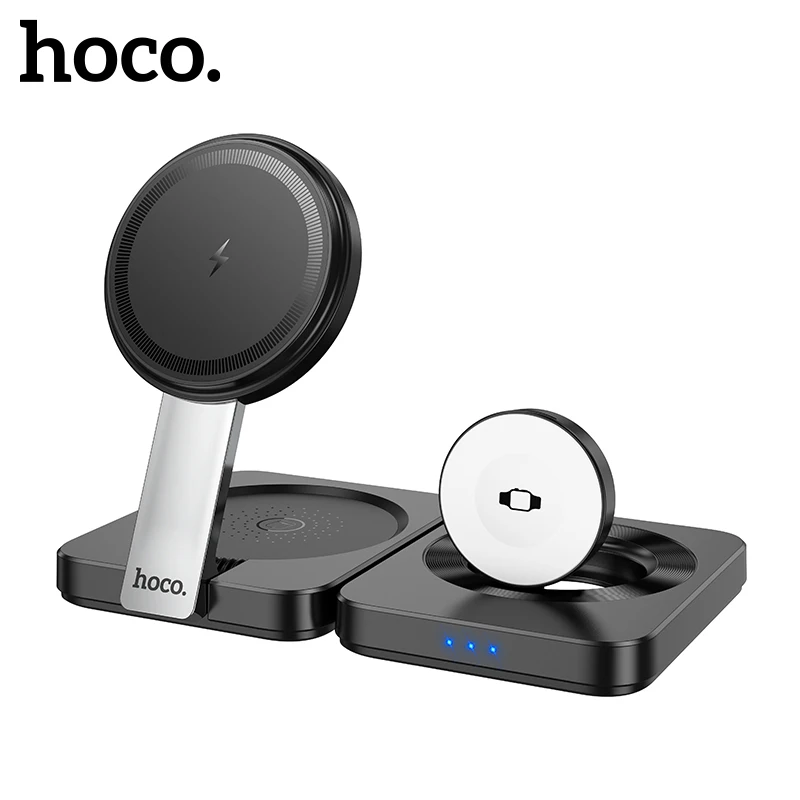 HOCO Skladacie bezdrôtové nabíjacie stanice pre iPhone 13/14/15 Pro Max QI 15W Bezdrôtová nabíjačka pre IWATCH SE/SE2 ULTRA2