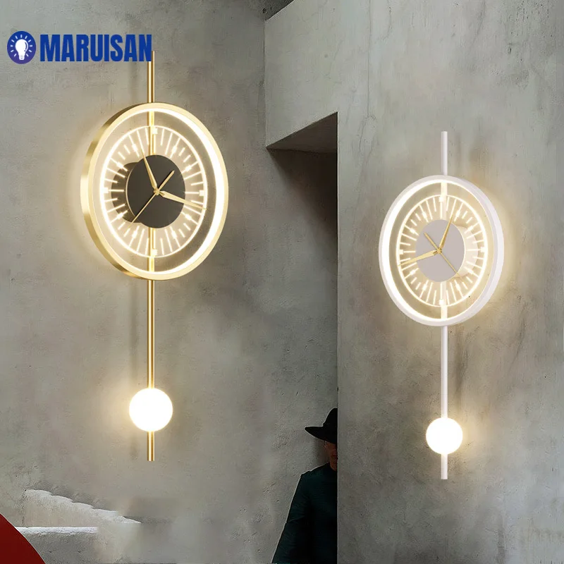 Hodiny LED nástenná lampa Moderná nástenná nástenná nástenná nástenné svietniky vnútorné osvetlenie Domov dekor pre nočnú chodb