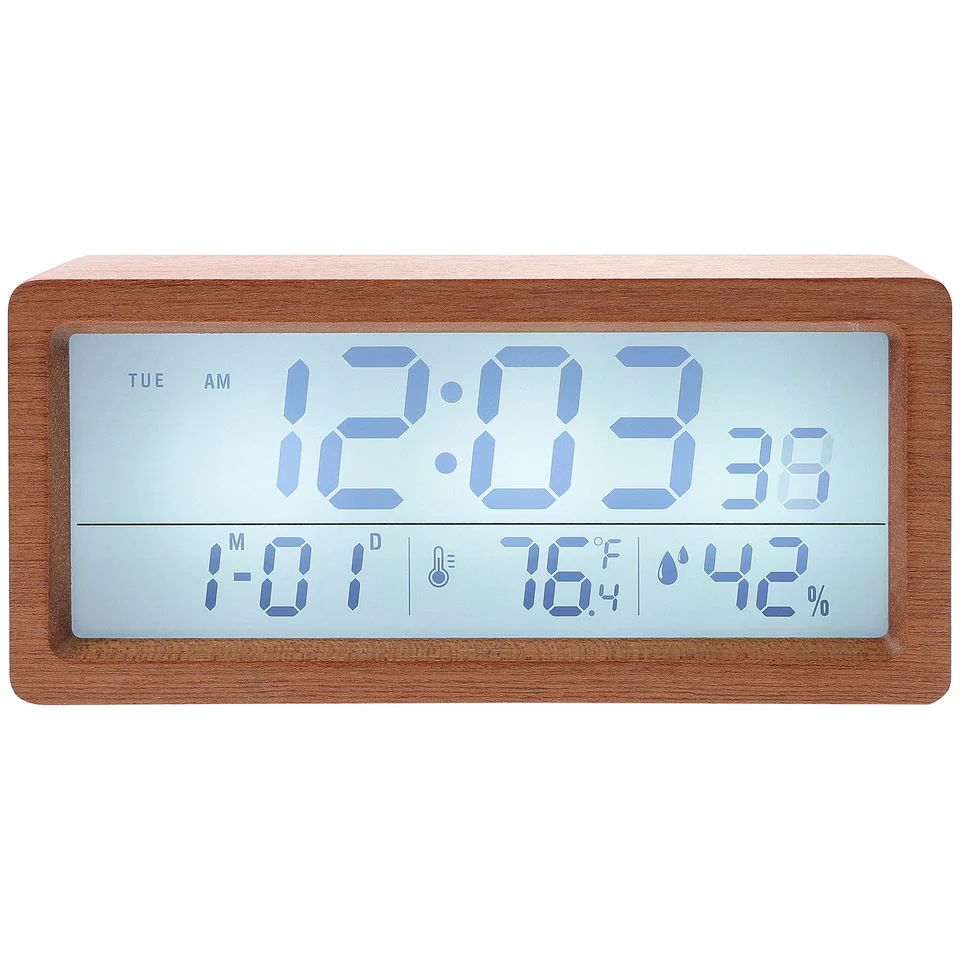Hodiny módny digitálny alarm drevené škola svetelné elektronické hodiny kompaktné internáty
