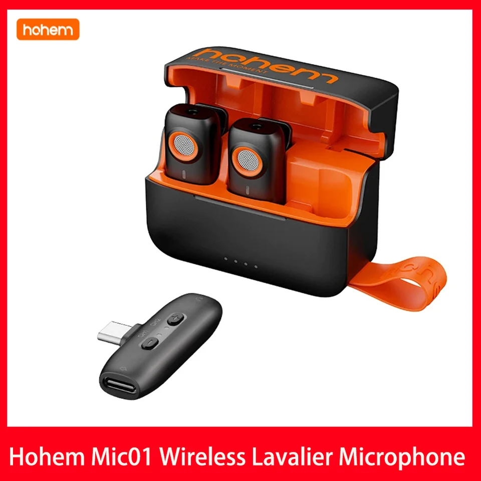Hohem MIC-01 Wireless Lavalier Mikrofónový hluk na nahrávanie mikrofónu pre iPhone Android pre vlogový rozhovor živé vysielanie