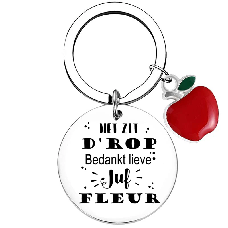 Holandský lifste Juf Darčeky učiteľa, učiteľka Keychain, darček späť do školy darček pre učiteľov darček k narodeninám