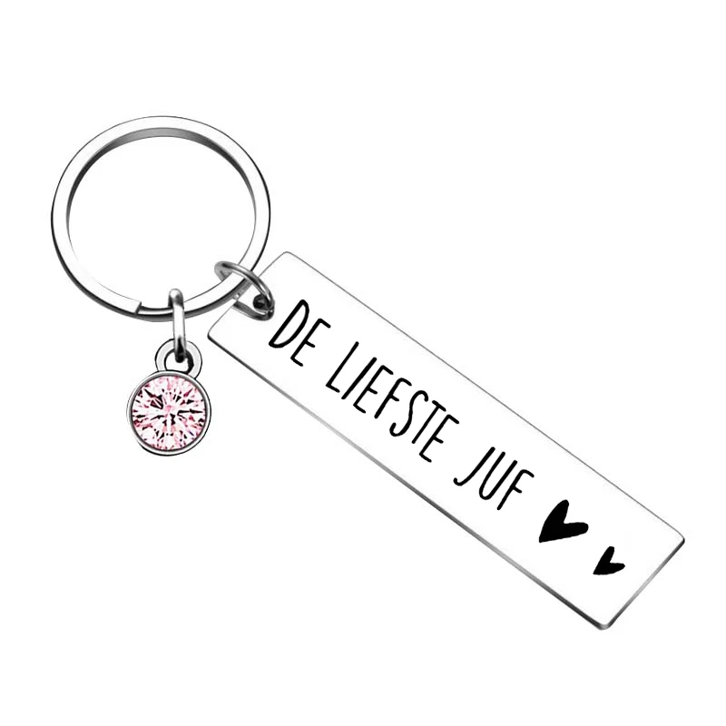 Holandský lifste juf ocenenie učiteľov pre ženy pre ženy učiteľka Keychain darček najlepšia učiteľka dary