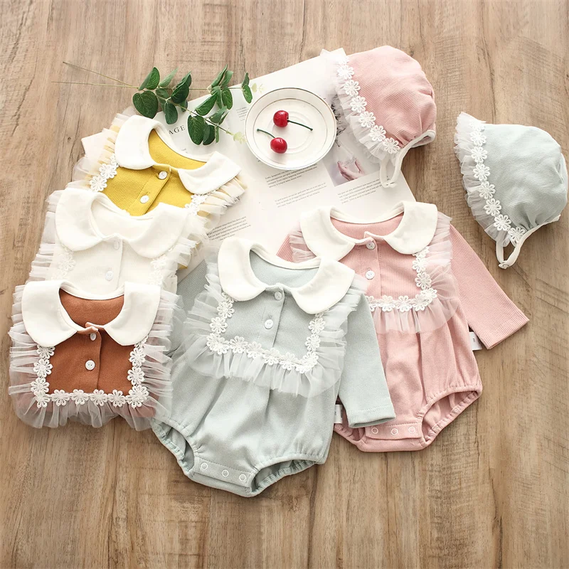Holby Cotton Baby BodySuits s dlhým rukávom novorodenecké batoľa deti dievčenské kombinézy