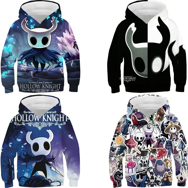 Hollow Knight Print Hoodies Mikiny na jeseň fleece pullover chlapci dievčenské súpravy y2k tops sudadera anime mikina detské oblečenie
