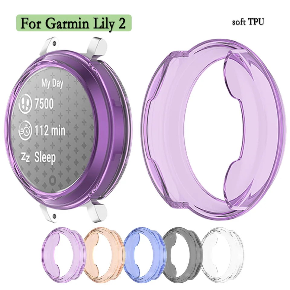 Hollow Watch Protector Shell kompatibilný pre Garmin Lily 2 Soft and Trvanble TPU Ochranné puzdro Cover Cover Cover Watch