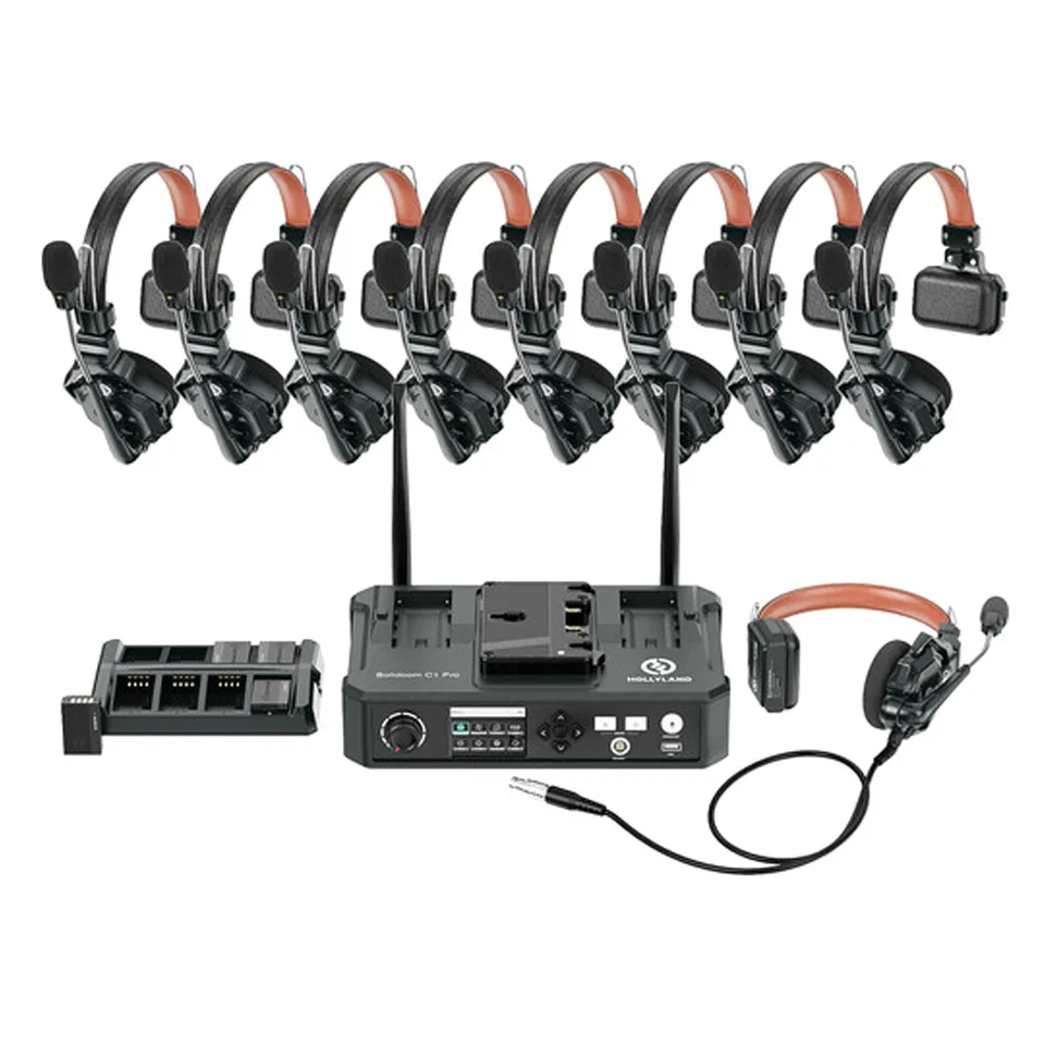 Hollyland Solidcom C1 Pro-Hub8s ENC 9-osobný bezdrôtový bezdrôtový systém interkomu s Hubom (1,9 GHz)
