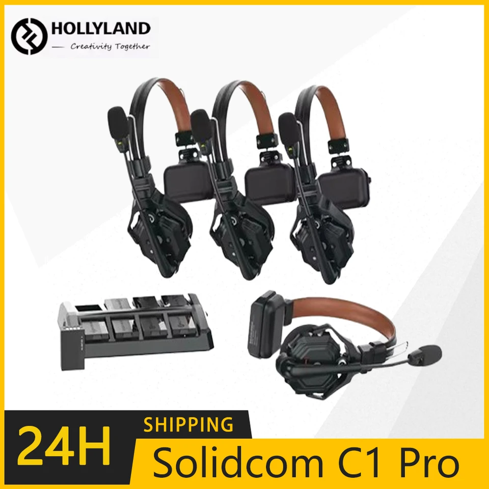 Hollyland Solidcom C1 Pro Wireless Intercom Headset System ENC Zrušenie hluku pre Komunikácia tímu DRONOVÝCH DRONOV