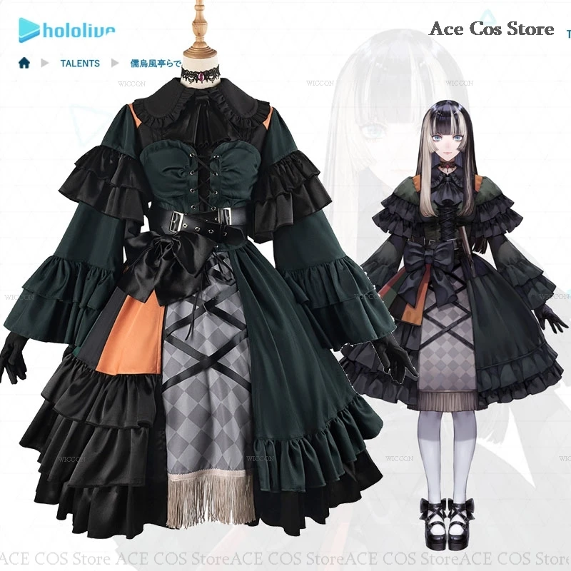 Holo Vtuber Juufuutei Raden Cosplay kostým parochňou anime virtuálne streamer šaty halloween oblek Vtb lolita šaty gotické ženy oblečenie
