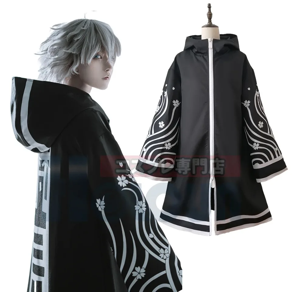 Holoun Tokio Anime Brahman Senju Kawaragi Cosplay kostýmový kabát s kabátmi nad veľkosťou čierna zlatá farba tlačená kvety darček