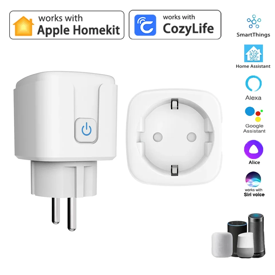 HomeKit WiFi 16A EÚ Smart Socket AC100 ~ 240V High -Power Outlet App App Drimote Control Plug funguje s Alexa Google Apple Siri