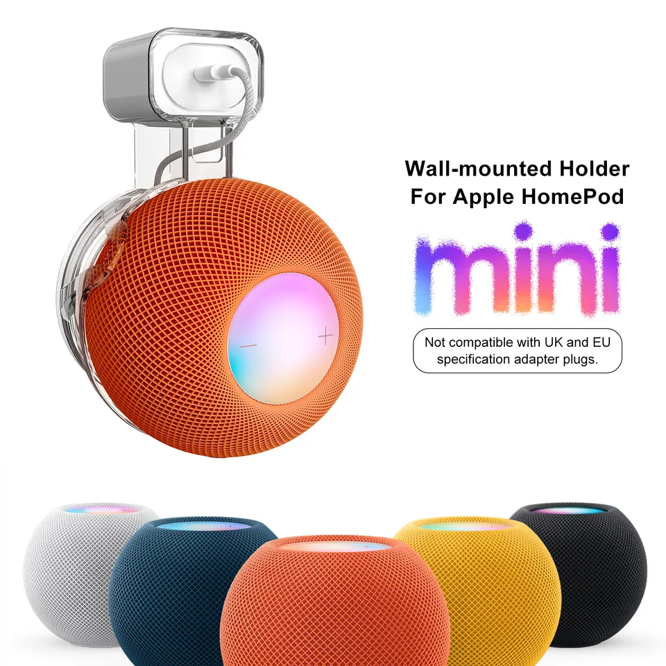 HomePod Mini Socket Držiteľ s káblovou úložiskom Kvalita ABS Tvrdé puzdro Reproduktor nástenné zátvorky pre Apple HomePod Mini Support