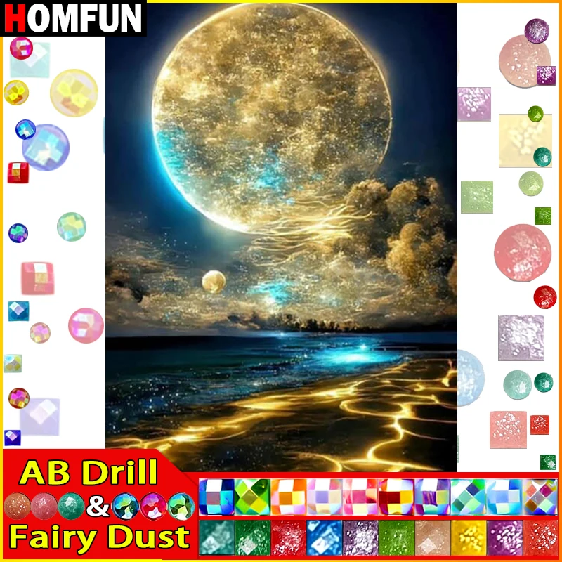 Homfun Fairy Dust Ab Diamond Painting Cross Stitch Patter