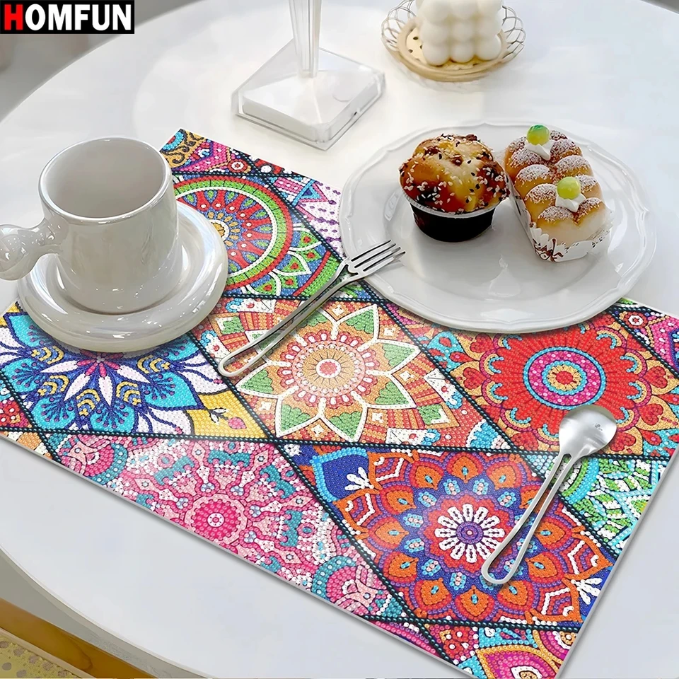Homfun reštaurácia tepelne odolá nekĺzavej miestnosti MAT Kit Diamond Art Painting MANDALA CAMEMATS