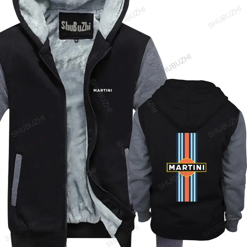 homme bavlnené mikiny zips retro martini pretekársky bunda vintage auta Značka zimná mikina teplá bunda