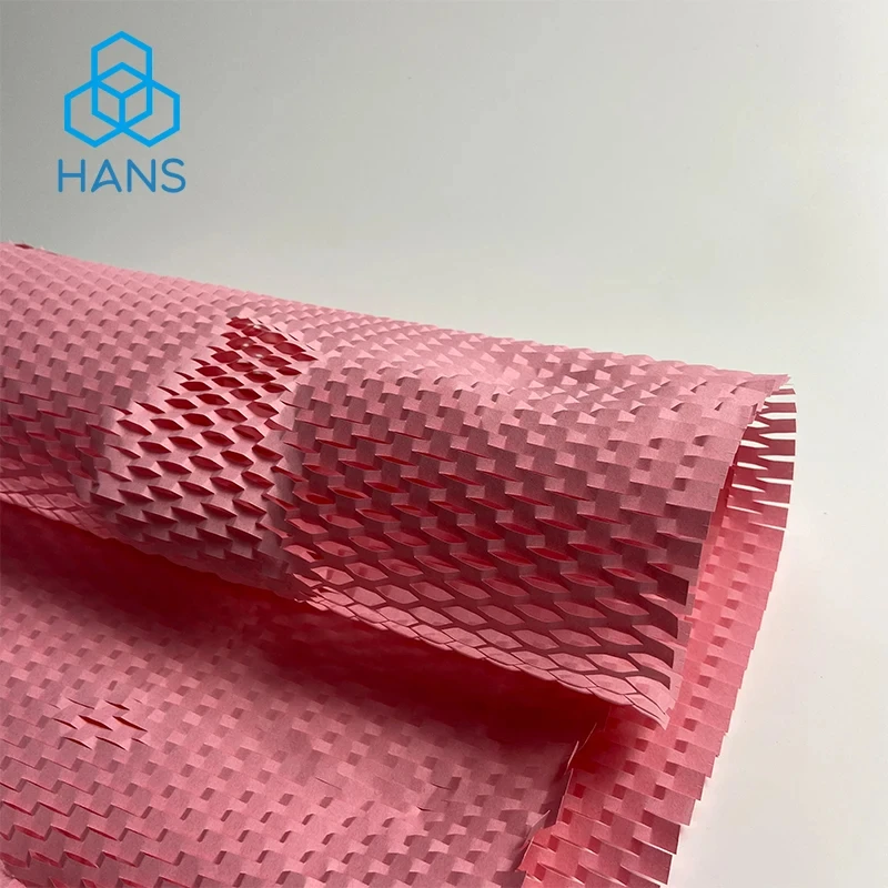 Honeycomb Pink Kraft Packing Papereco priateľské recyklované odpruženie obalu alternatívu k bublinovému tlmeniu obalu