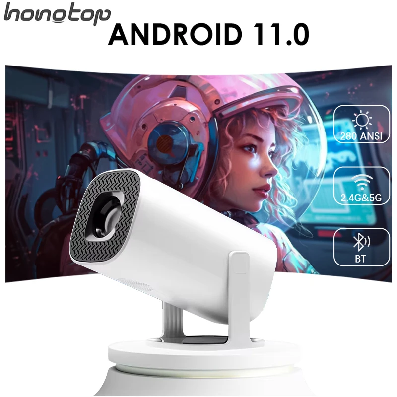 Hongtop P30 Smart Mini projektor Android 11 WiFi6 Support 4K 1080p BT5.0 Projektor 1280*720p prenosný projektor Home Cinema