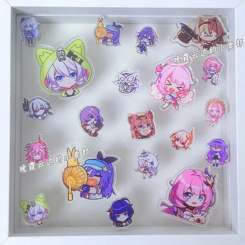 Honkai Impact 3 valkyrie 35ks/set 2cm 4cm patch keychain kravata kravata Chladnička slepka na telefón Puzdro pre domácich majstrov