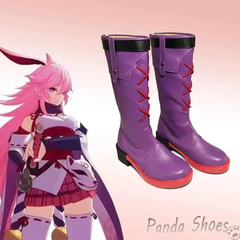 Honkai Impact 3. Yae Sakura Cosplay topánky Anime hra Cos dlhé topánky Yae Sakura Cosplay kostýmy Prop pre Halloween Party