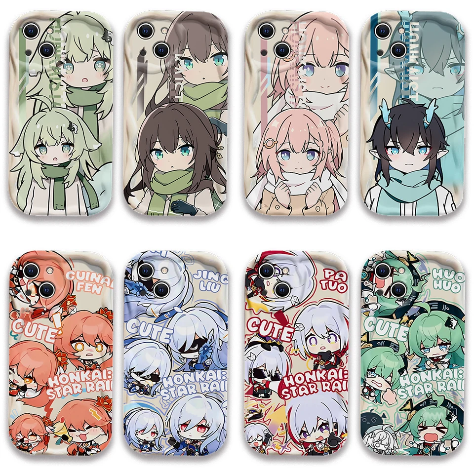 Honkai Star Rail 3D Wave puzdro pre iPhone 16 15 14 13 12 11 Pro Max Mini x xr xsmax 8 7 6s plus mäkký silikónový kryt