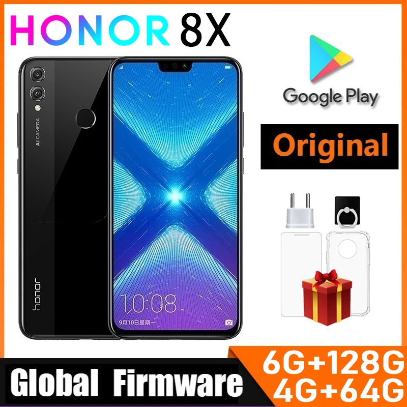 Honor 8x Smartphone Globálny firmvér CPU Haisi Qilin 710 6,5-palcový zadný fotoaparát 20MP rozpoznávanie odtlačkov prstov Použitý telefón