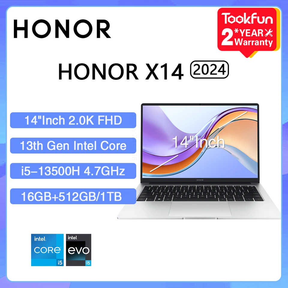 Honor MagicBook x14 Pro 2024 NAPOHOP Intel Core i5-13500H AMD RYZEN R5 16GB 512GB 1TB 14 