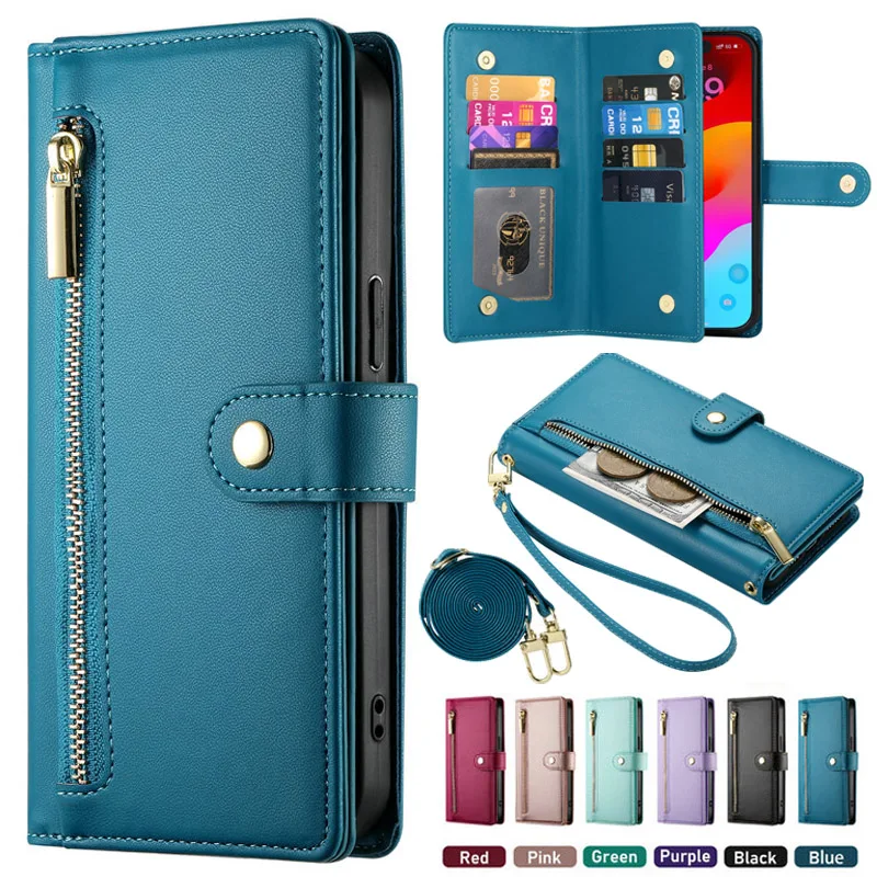 Honor x6b x6i x6a luxusné puzdro zips karta peňaženka krížový držiak na telefón Phone Držiteľ Funda Honor x6a Case Hono x6 BX 6 A Flip Cover