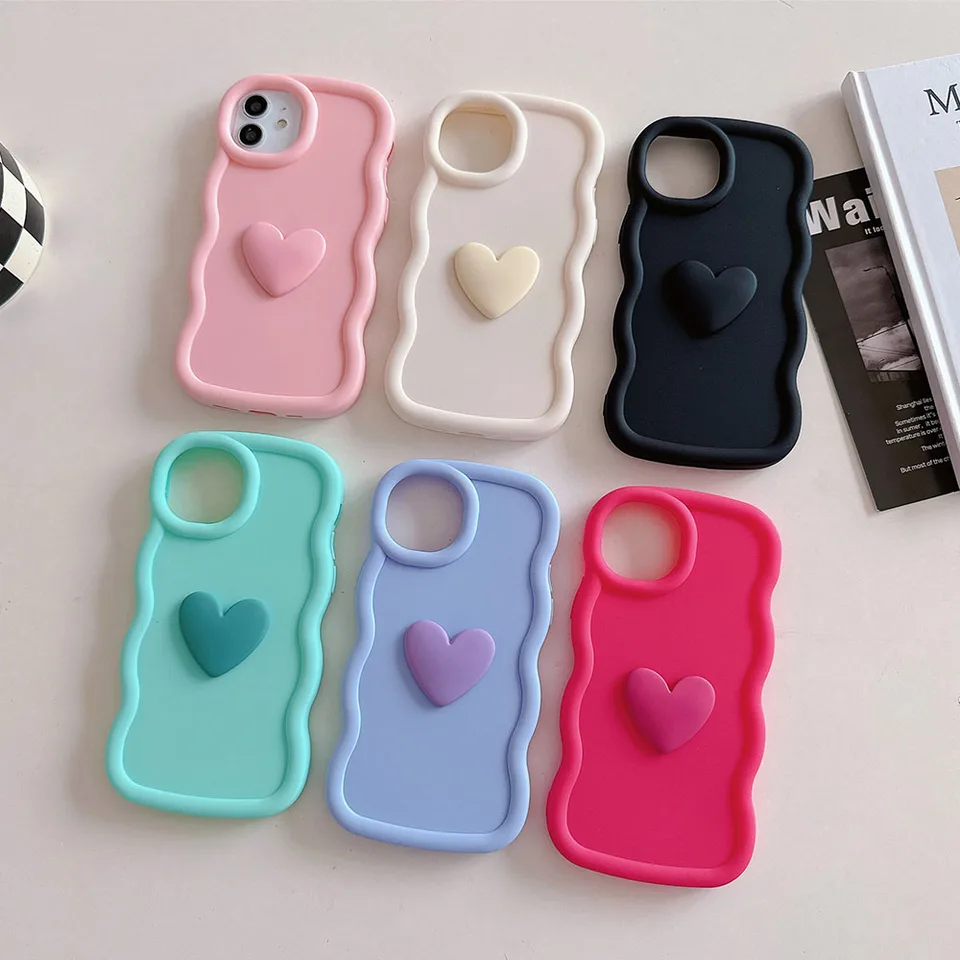 Honor X8 Love Heart Candy Wavy Silikone Case na Huawei Honor X8 X8A X6S X6 4G 5G X8B X7 X7A X7B 90 70 MAGIC 5 6 LITE SEKT MEKOVÝ KRYT