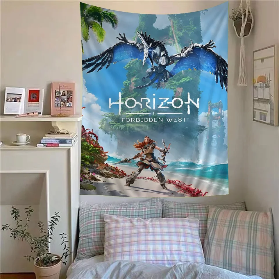 Horizon nula Dawn Game anime tapiséria hippie kvetinové nástenné koberce koľaj