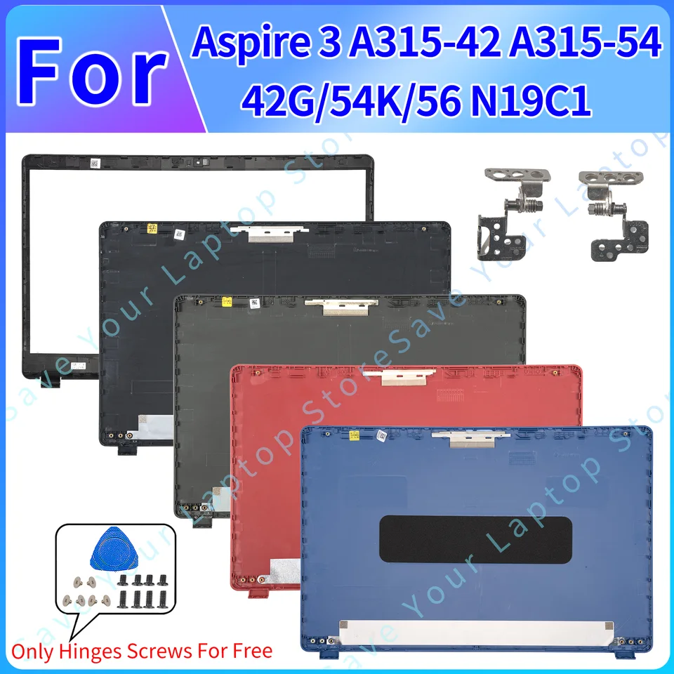 Horné puzdro pre laptop pre Aspire 3 A315-42 A315-54 42G/54K/56 N19C1 LCD zadný kryt predného krytu rámu Vymeňte čierne/sivé/modré/červené