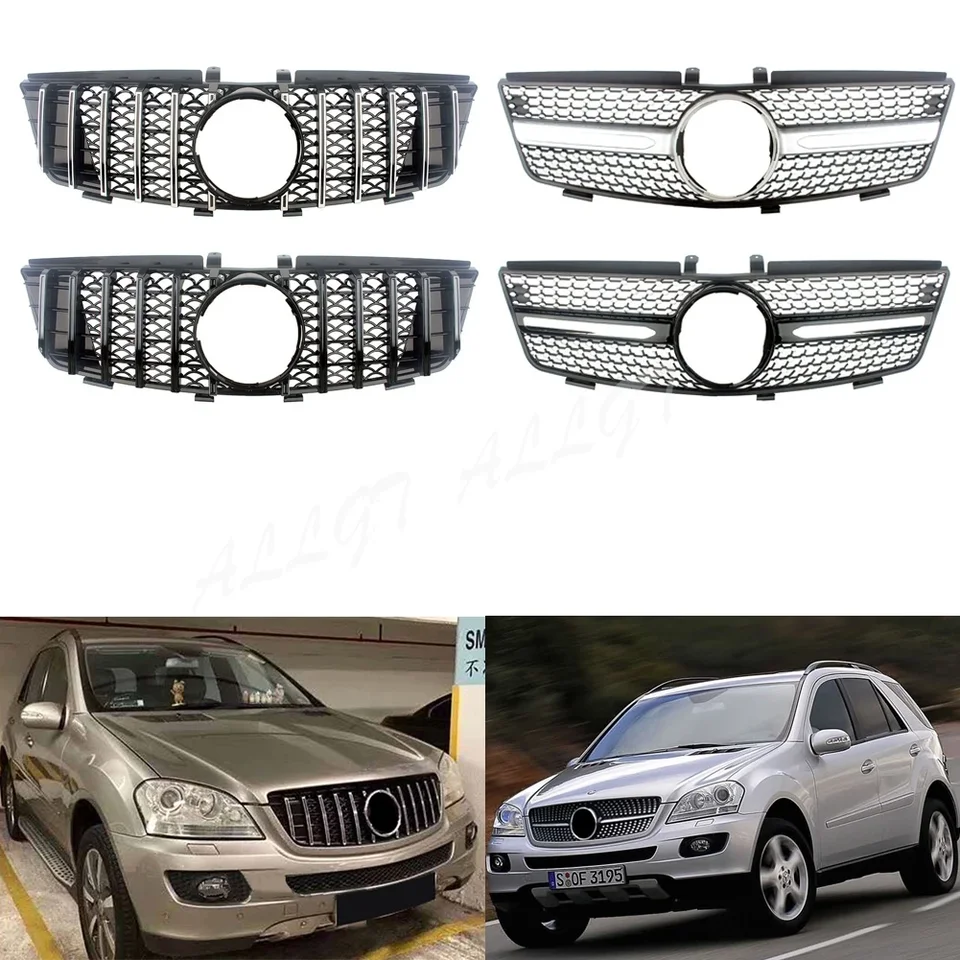 Horný kryt predného závodného facelift grily pre Mercedes-Benz W164 ML-Class ML280 ML320 ML350 ML420 ML500 2005 2006-2008