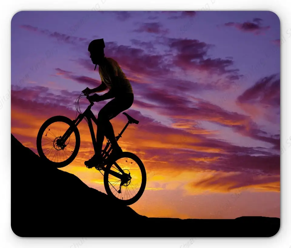 Horolezectvo Extreme Sports Bike Sunset Cancers Mouse podložka obdĺžnikový anti sklz gumový podložka myši pre laptop stola 25*30 cm