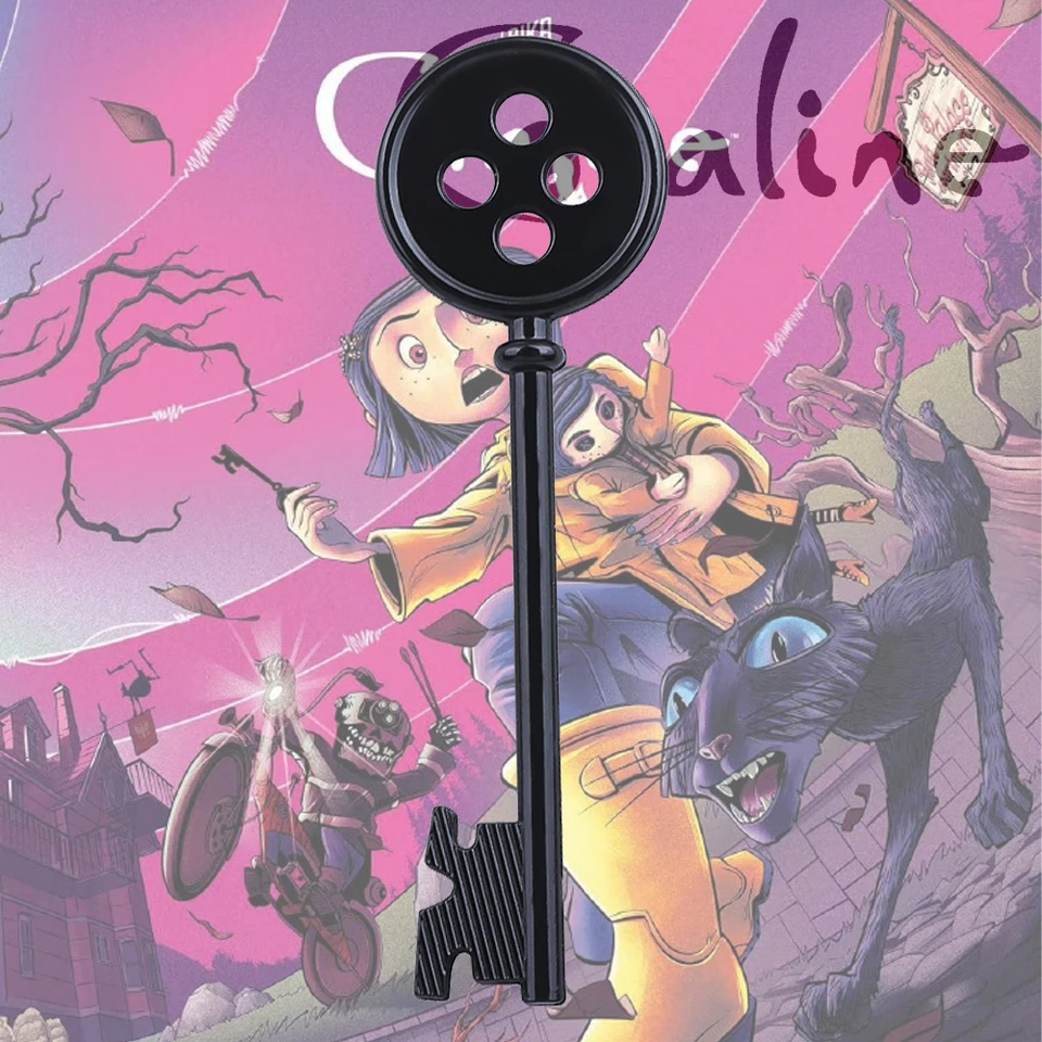 Horor Anime Halloween Coraline a The Secret Door Big Key prívesok Coraline Keal Keychain Cosplay fanúšikov